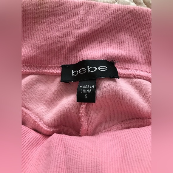 Bebe sweatsuit set in pink w/long sleeved hooded top and sweatpants. - Picture 9 of 15